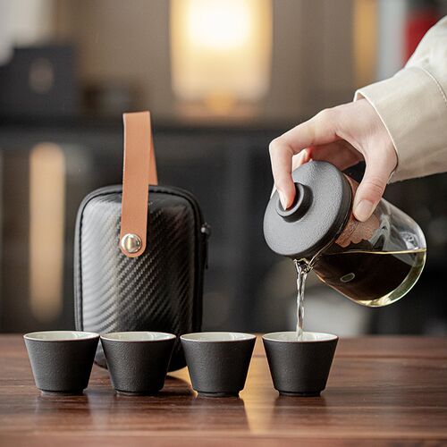 新品旅行茶具玻璃套装p便携式快客杯泡茶户外喝茶装备功夫茶杯一