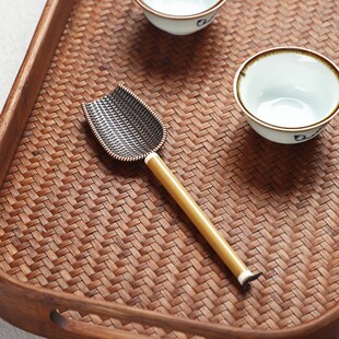 极速手工竹制合金l茶铲 玉竹梅鹿竹茶勺茶匙 茶叶取茶器茶道配件