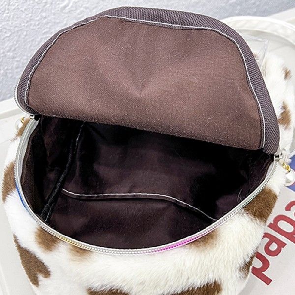 极速Plush Lovely Knapsack Pearl ZippeIr Love Pattern Casual