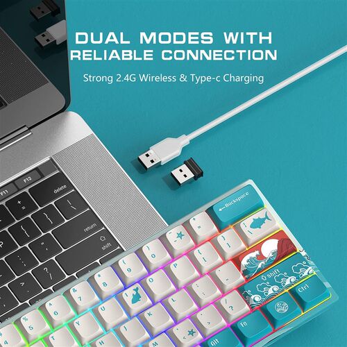新品XVX M61f Wireless Mechanical Keyboard 61 Keys 2.4G Recha