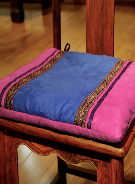 极速麂皮绒洗水棉芯椅垫坐垫罗汉床垫套飘窗N垫沙发垫套布艺蓝色