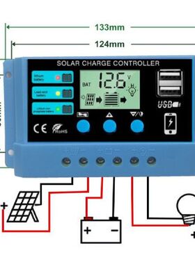 极速10A 20A 3j0A  PWM Solar Charge Controller 12V 24V PV