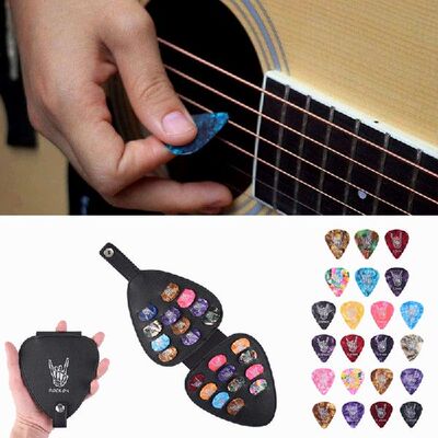 极速Guitare Pick Holder PU Leather Key Chain Style Guitar Ba