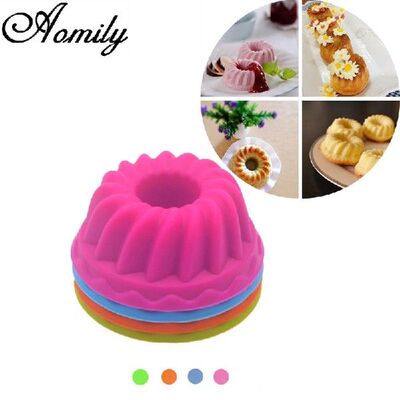 极速12pcs/Set Silicone Pumpkin Cupcake Cake Mold Muffin. Bak