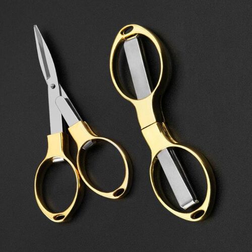 极速金色不锈钢折叠小剪刀合v金柄家用多功能手工剪鱼线剪纸刀钓