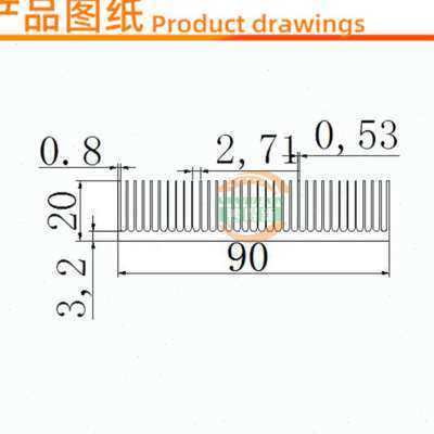 新品铝挤型材料密齿散热片 大功率电源散热器 降温铝板W 导热铝块