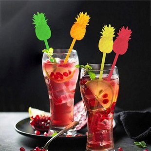 极速12pcs Pineapple Cocktail SwiCzzle Sticks Stirrer Coffee/