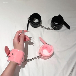 束缚手链脚铐道具皮质手拷脚镣魔术道具cosplay金属链可调节情侣