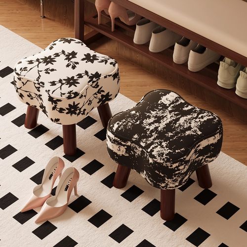 凳子家用矮凳客厅沙发凳实木板凳门口换鞋凳创意软包坐凳简约木凳