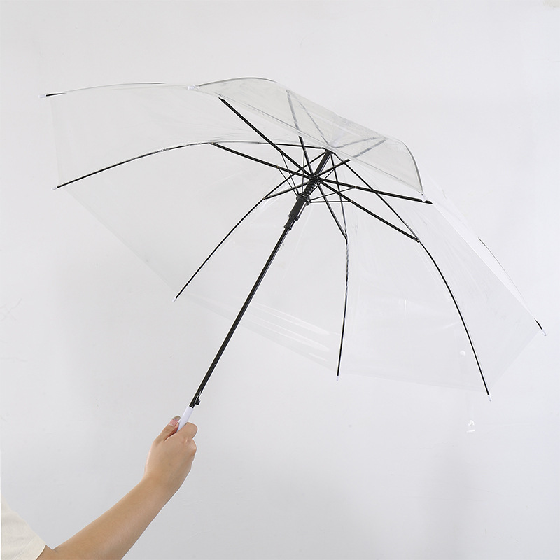 加固时尚透明雨伞8骨男女