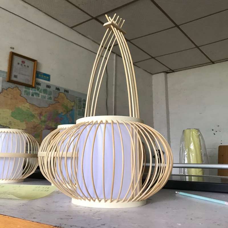 中式餐吊灯茶楼禅意竹艺竹编吊灯竹丝编织小灯笼吊灯台灯餐厅吊灯