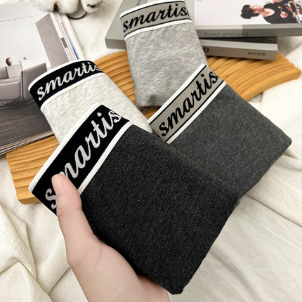 男士内裤纯棉透气高档运动风四角裤男款ins时尚7A抗菌平角短裤头