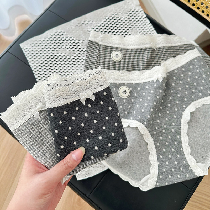 磨毛女士内裤女款大码波点蕾丝7A类抑菌婴儿全棉加长底裆三角短裤,女士内衣/男士内衣/家居服,女三角裤,淘宝优惠券,粉丝福利购,淘宝优惠卷