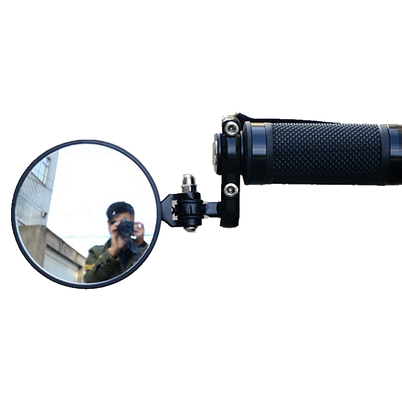 摩托车后视镜自行车电动车铝合金复古折叠凸面通用改装手把反光镜