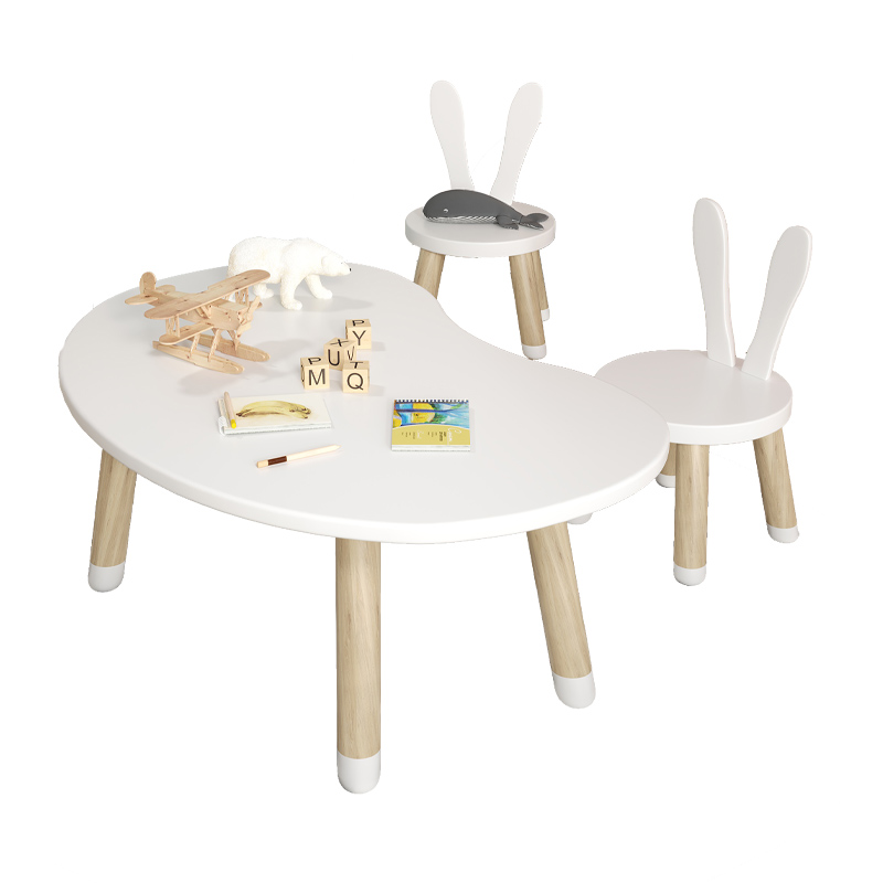 儿童花生桌家用宝宝游戏防撞幼儿园手工桌子实木画画桌椅组合