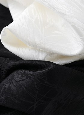 白色梦境斜裁真丝弹力提花缎优雅包臀鱼尾裙半身裙开叉中长裙