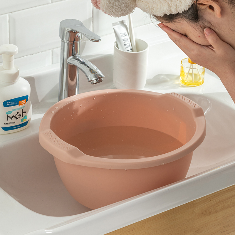 脸盆圆形加厚塑料大号洗衣服洗澡大盆子小婴儿脸盆面盆家用洗脚盆
