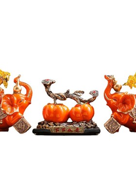 大象摆件一对乔迁新家礼物高档创意招财客厅玄关酒柜电视柜装饰品