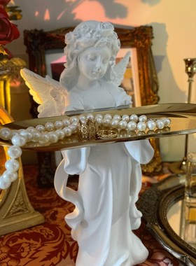 都多爱家天使爱丽丝小号摆件玄关入户卧室客厅收纳复古法式装饰品