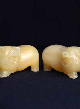 纳福金猪小猪八戒天然玉石摆件家居客厅办公室招财镇宅精品福猪