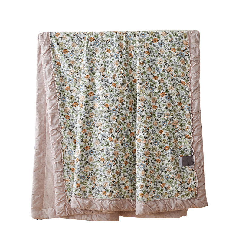 可机洗韩式公主风全棉夏被空调被花边被春秋被单双人被200*230cm