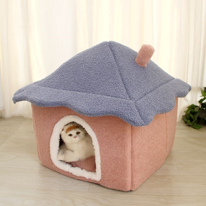 猫窝冬季保暖四季通用网红别墅房子可拆洗封闭式猫咪屋宠物狗窝