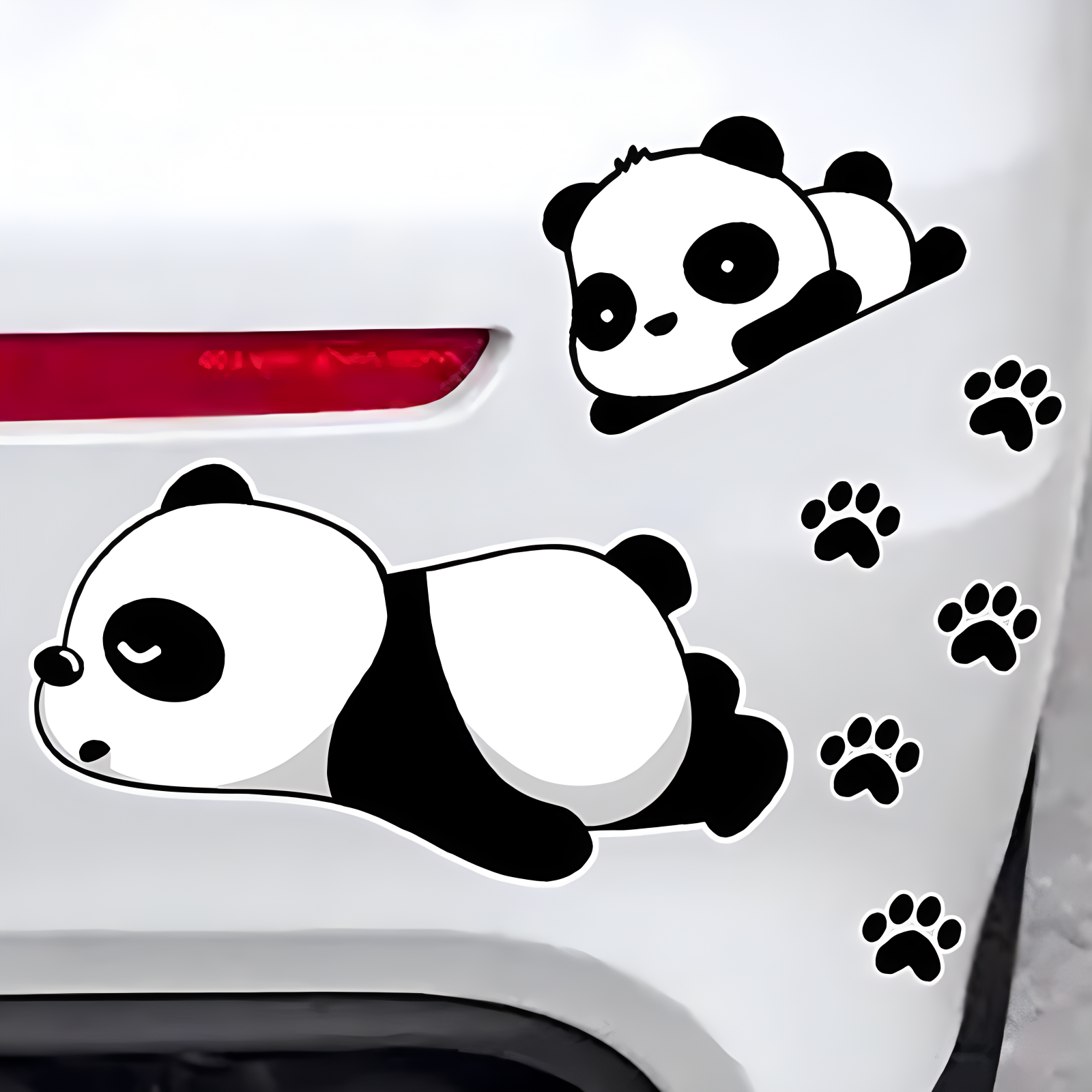 划痕遮挡车贴个性卡通熊猫防水贴