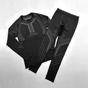 男女同款速干衣裤户外登山滑雪跑步吸湿排汗紧身打底上衣长裤套装