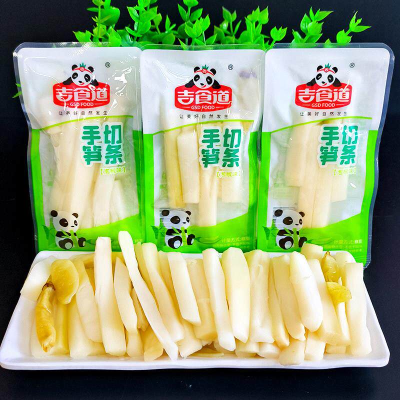吉食道手切笋条泡椒味开袋即食笋条笋尖竹笋小包装休闲办公小零食图片