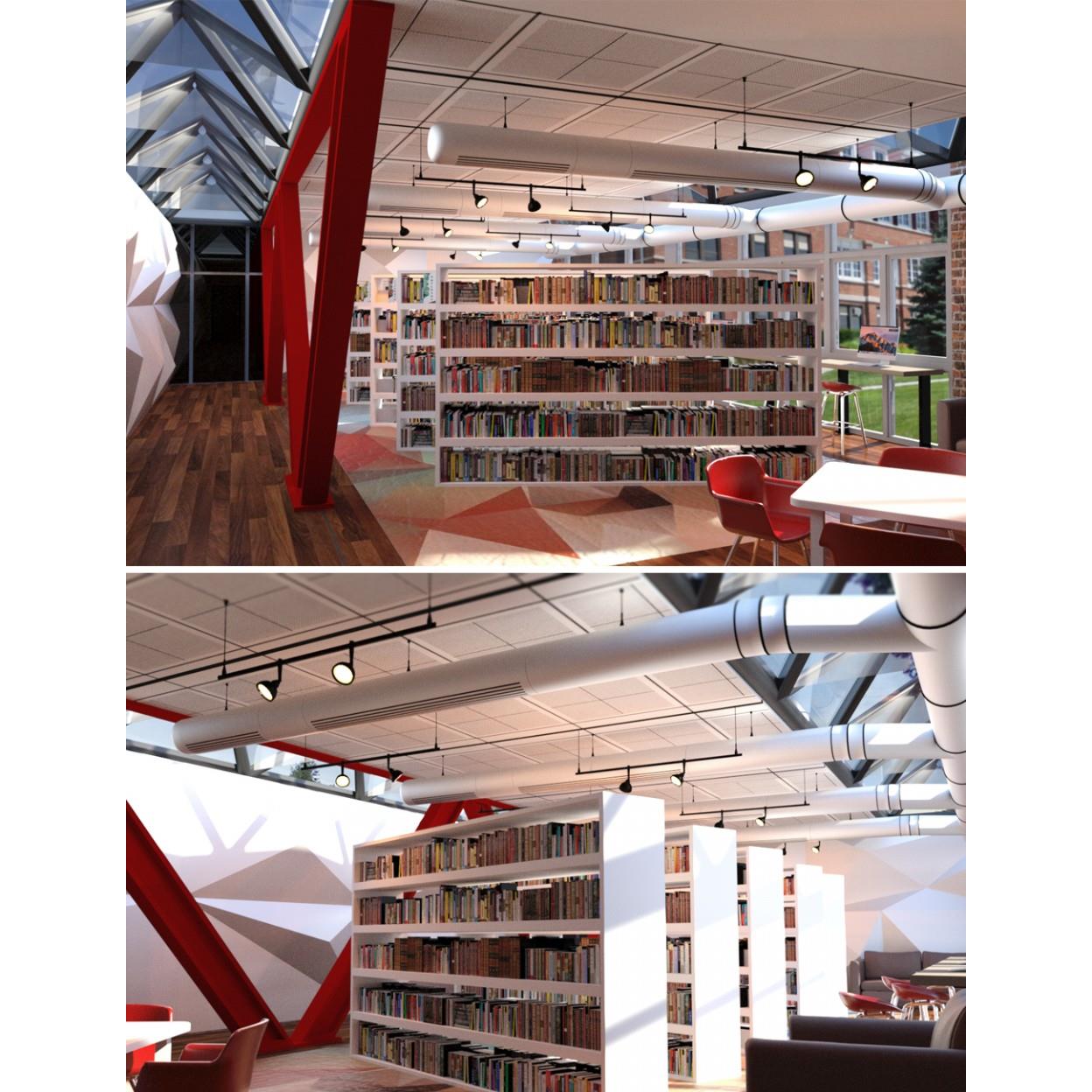 校园图书馆 3D场景道具模型素材 maya 3dmax c4d ue4 unity游戏