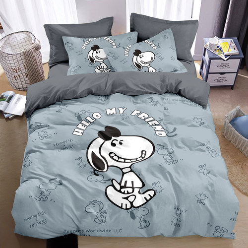 全棉被套四件套卡通史努比可爱