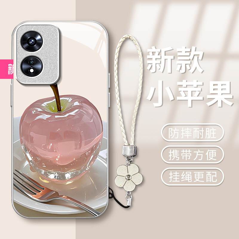 适用水晶苹果OPPOA97手机壳A96金属漆A95玻璃A93S简约A72男女A58X新款36/A5pro防摔a3iplus保护套A2M全包A1