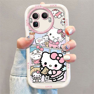 适用真我GT8Pro手机壳新款卡通GT7可爱小熊凯蒂猫v70网红硅胶保护套真我14全包防摔外壳14Pro镜面支架