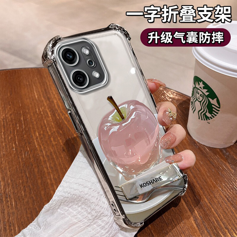 适用OPPOReno14手机壳13Pro时尚Reno12清新11Pro水晶苹果10硅胶保护套9Pro+防摔壳8电镀7SE四角6防摔5外壳4