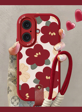 适用苹果16手机壳iPhone15promax新款IP13油画花朵14全包112软硅胶Xs防摔8plus保护套6s创意7p小羊皮mini软壳