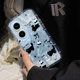 蓝色猫咪16手机壳iPhone15Promax新款 ip14小猫13全包12可爱11羽纱壳Xsmax防摔8plus保护套6s镜头膜7硬壳情侣