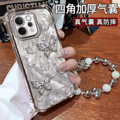 适用vivoS系列闪钻蝴蝶手机壳