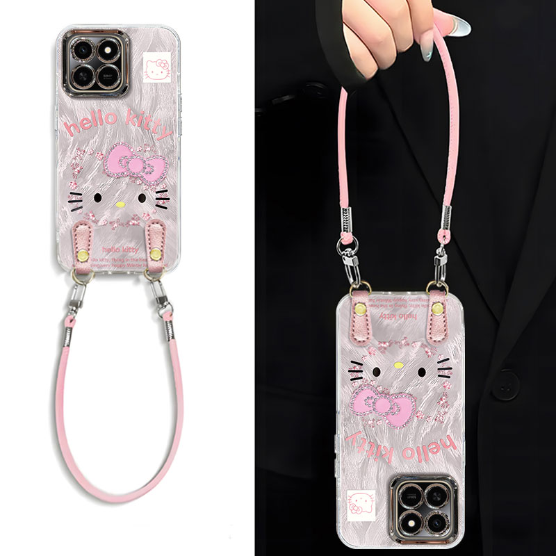 适用荣耀Play系列碎花凯蒂猫外壳