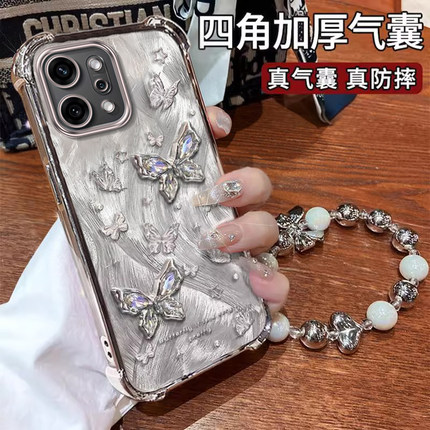 适用OPPOReno14手机壳13Pro时尚Reno12梦幻11Pro闪钻蝴蝶10硅胶保护套9Pro+防摔壳8电镀7SE四角6防摔5外壳4