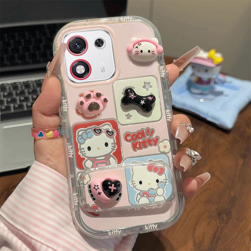 适用荣耀X70i手机壳新款X60GT耳机KT猫X60i时尚X50i+网红X40i羽纱泡芙壳X30硅胶保护套X20SE防摔x10外壳