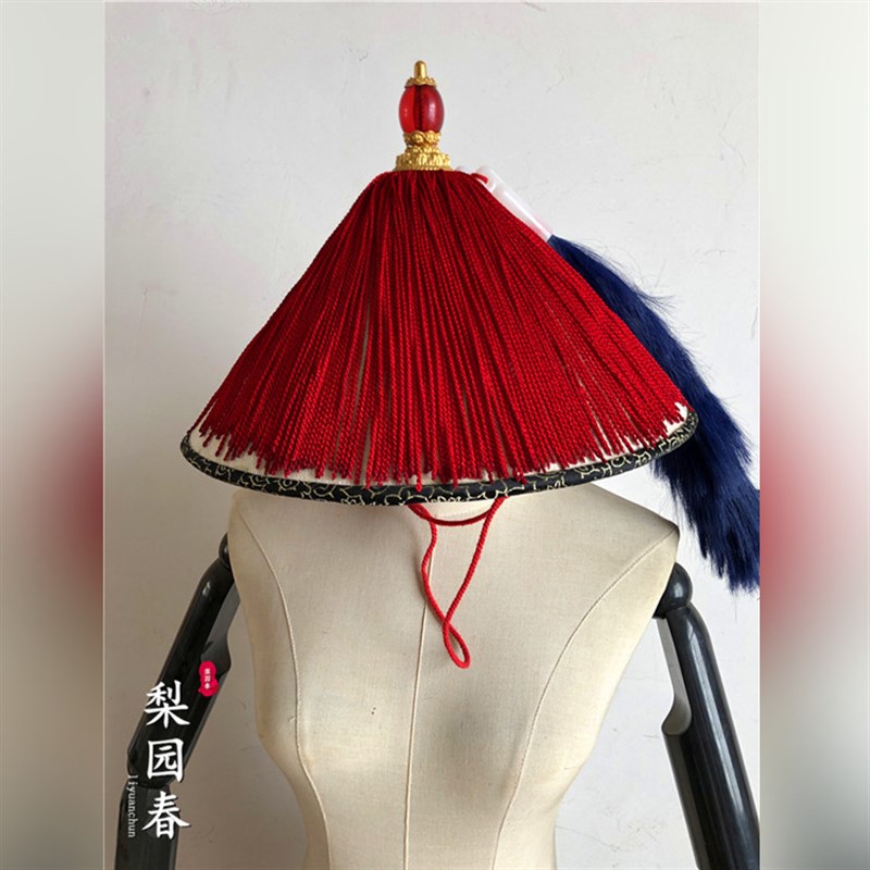 影视武官文官戏帽清朝官x帽顶戴花翎帽清朝官帽兵帽凉帽