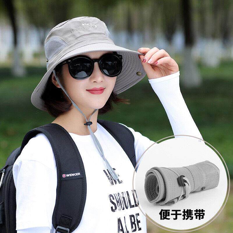 男士遮阳帽子夏天透气渔夫帽情侣旅游登山户外盆帽沙滩骑车太阳网