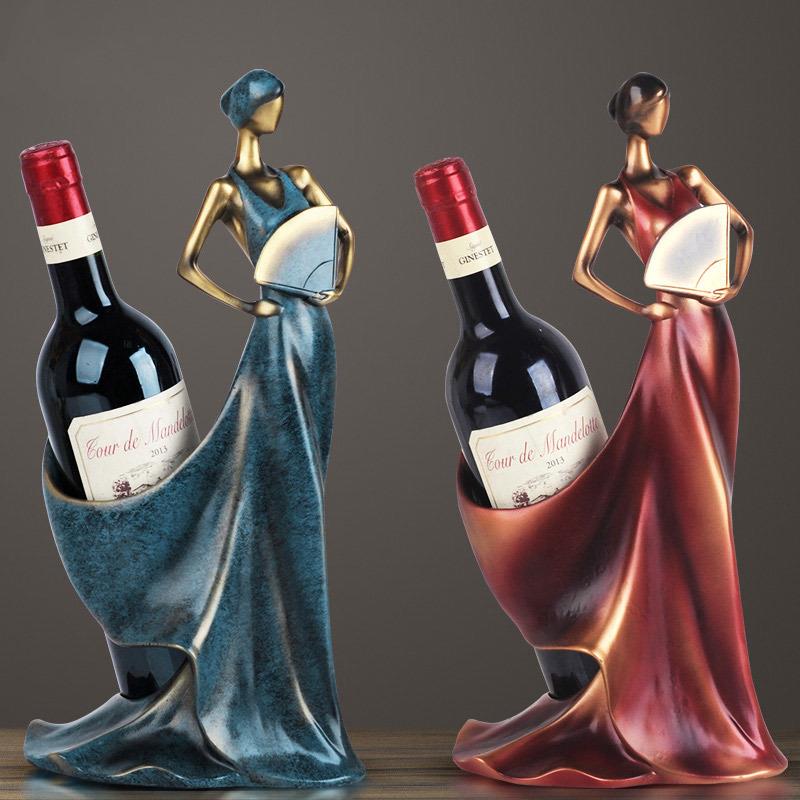 欧式天鹅红酒架摆件创意简约现代酒柜别墅乔迁礼物U家居工艺装饰