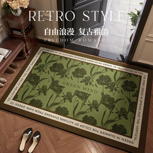 入户门地垫玄关门口地毯pvc皮革高级美式 复古可剪裁可擦免洗脚垫