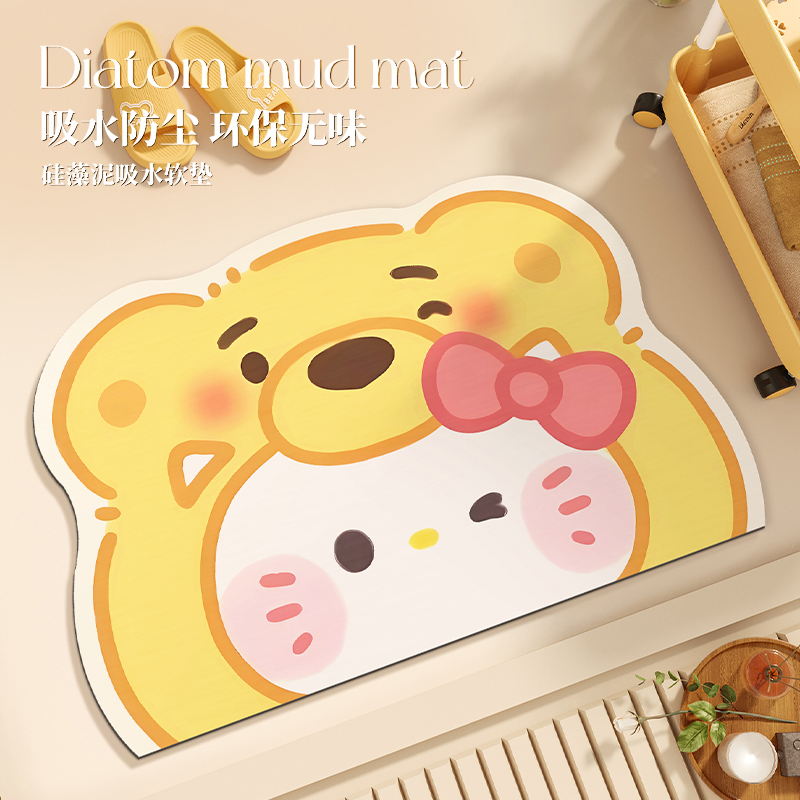 卡通可爱家用洗澡防滑地垫脚垫子