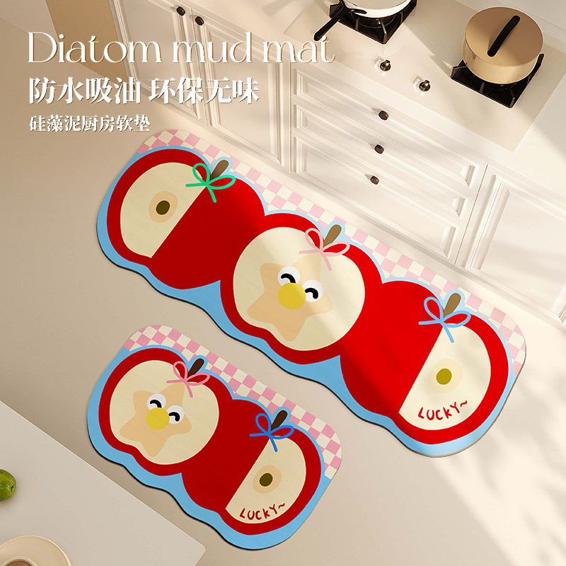 新款卡通专用厨房地垫防滑防油地毯硅藻泥吸水可擦免洗耐脏脚垫子,居家布艺,厨房地垫,淘宝优惠券,粉丝福利购,淘宝优惠卷