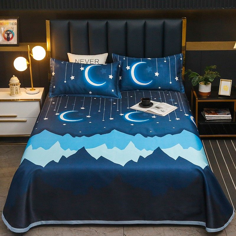 夏季冰丝床单三件套学生宿舍单人1.2米2件套1.8单独被单枕套1.5两