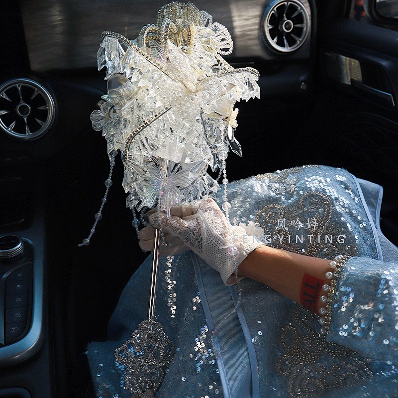 权杖手捧花婚礼手捧花diuy材料包送闺蜜新娘结婚的礼物高级成品