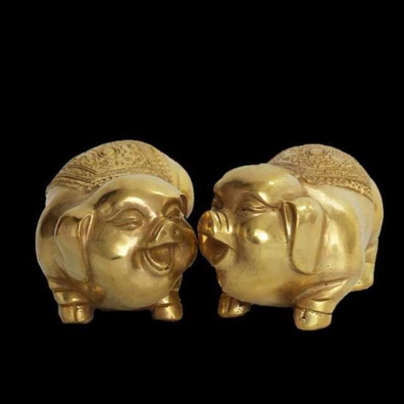 摆件装饰品生肖铜猪猪桌面的工艺礼品饰品铜摆件客厅纯猪金猪小猪