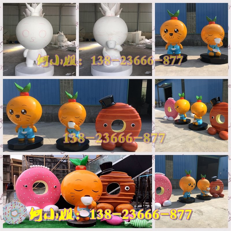 玻璃钢造型贡桔蜜桔雕塑人物娃娃公仔玩偶雕塑像景观美陈装饰摆件